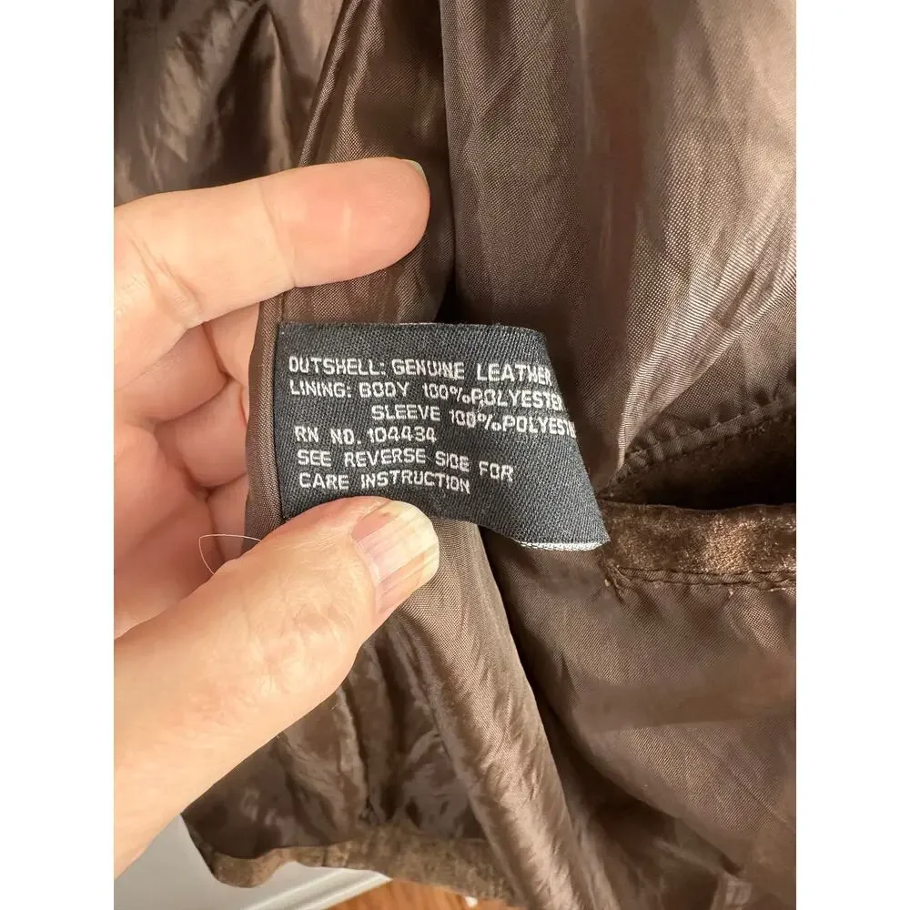 Harbour Leatherwear brown suede leather jacket Size Large